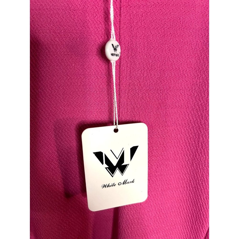 White Mark Top Pink Short Sleeve Fit & Flare Shirt Scoop Neck Womens Size 3XL - Picture 5 of 5